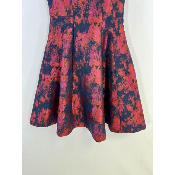 Vera Wang Women’s Jacquard Open Back Fit Flare Dress Dark Romantic Gothic Sz 6 - Picture 3 of 14